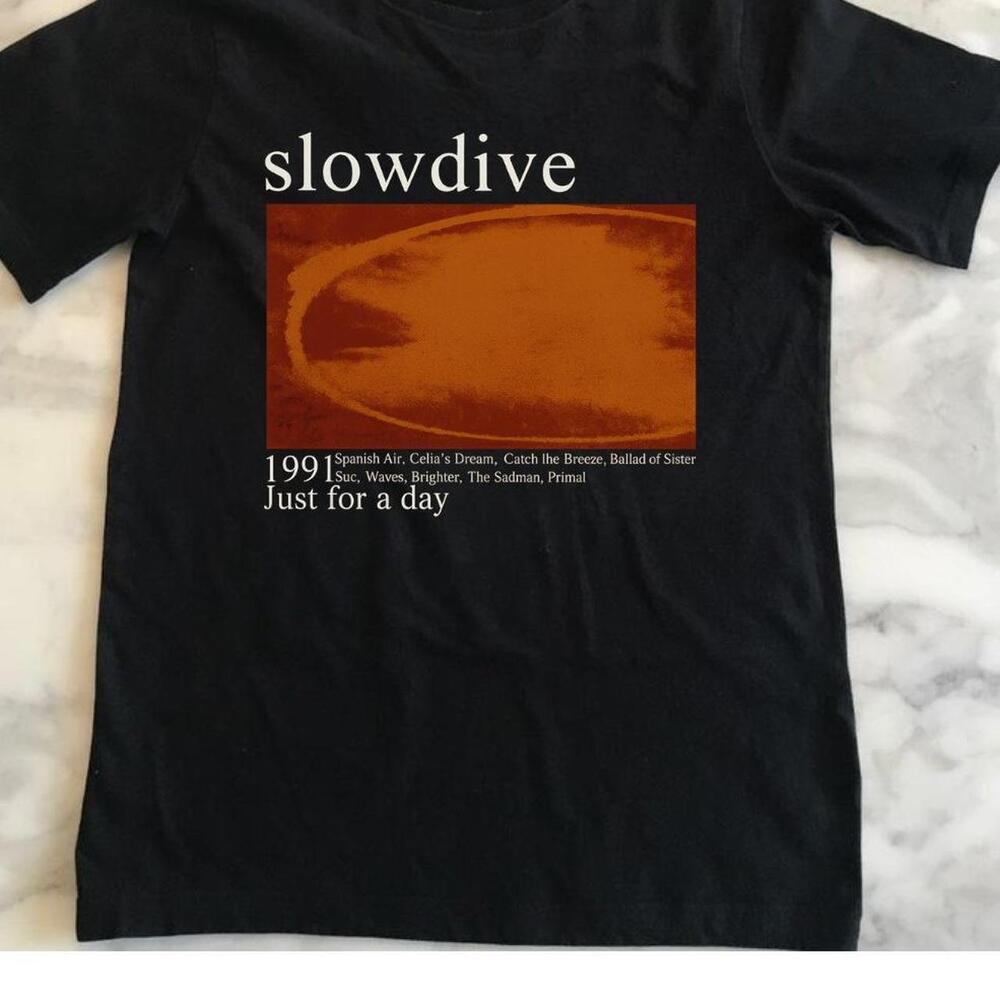 Slowdive Band Tee In Black And Orange